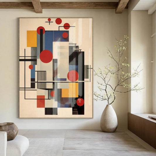 “Colorful Geometric Composition” – Constructivist - Inspired Art CT1042