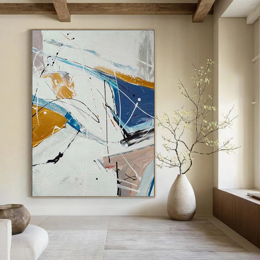 “Colorful Linear Dynamism” - Abstract Expressionist Painting On Canvas DTP049