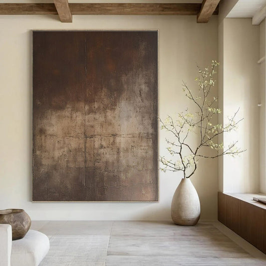 Brown Gradient Texture - Abstract Textured Acrylic Painting CT1367