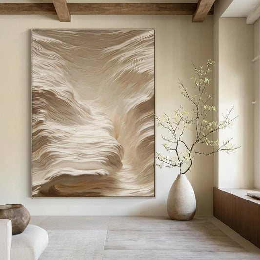 “Creamy Wavy Textures” - Abstract Impasto Painting On Canvas DTP023