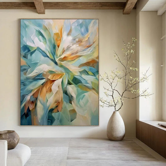 Colorful Floral Abstraction - Abstract Flower - Themed Painting On Canvas CT2271
