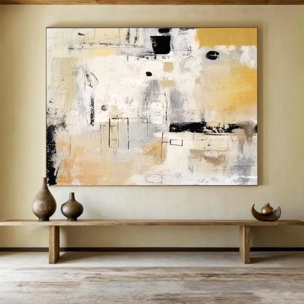 “Neutral Tones Abstract Composition” Abstract Painting On Canvas DLZ061