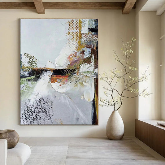 “Textured Abstract Composition” - Mixed - Media Abstract Painting On Canvas DTP047