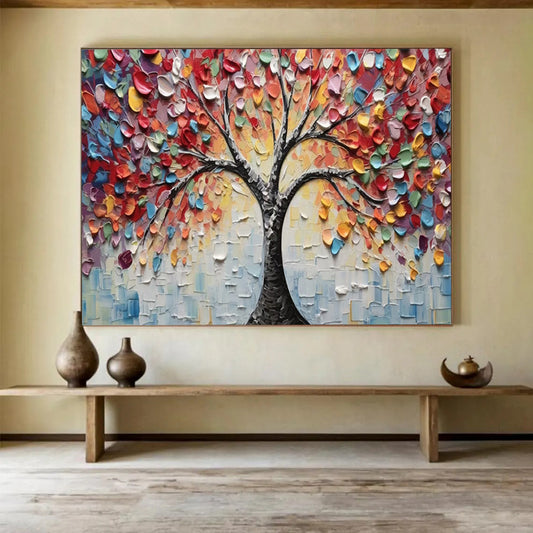 “Colorful Life Tree” 3D - textured Symbolic Painting On Canvas DLZ169