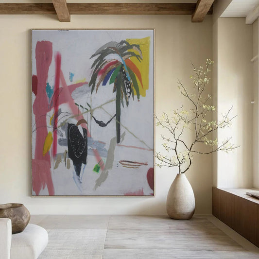 Colorful - Leaf Palm Abstraction - Tropical Art - Style Acrylic Painting CT1411