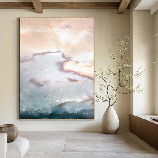 “Ethereal Cloud Layers” - Abstract Landscape Painting On Canvas DTP165