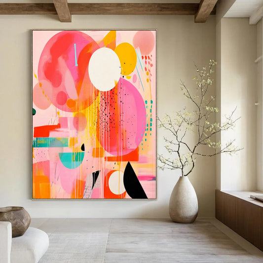 “Playful Colorful Circles” – Geometric Abstract Painting CT1181