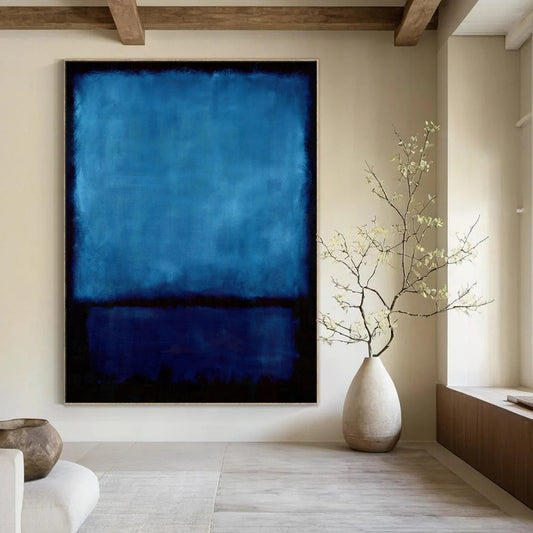 “Deep Blue on Black” - Rothko - Style Color Field Art CT1943