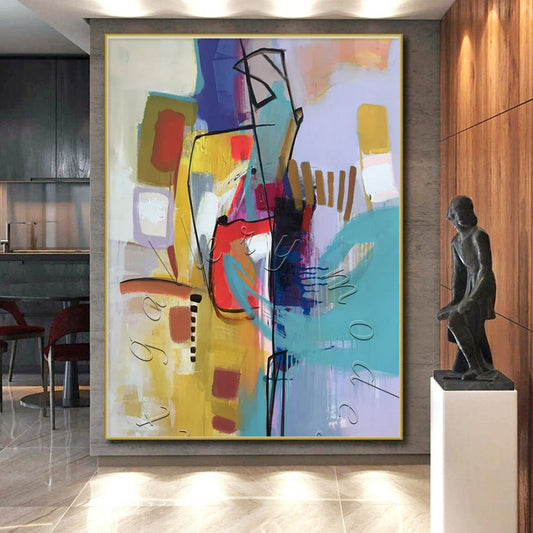 “Vibrant Abstract Shapes” ,Colorful Abstract Composition CT0889