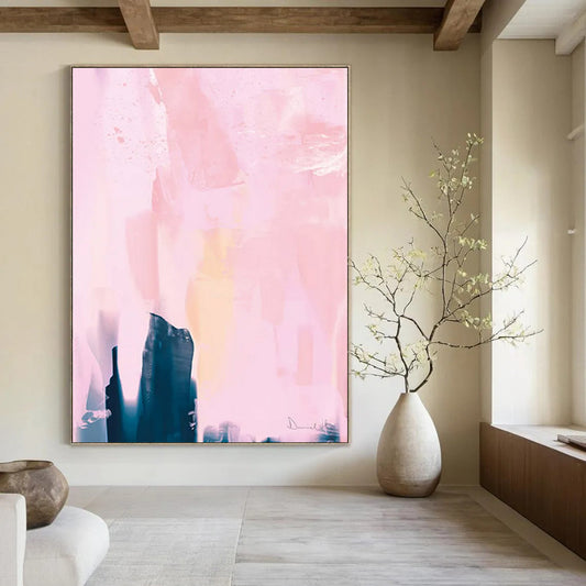 “Soft Pink Abstract Layers” - Abstract Expressionist Painting On Canvas DTP180