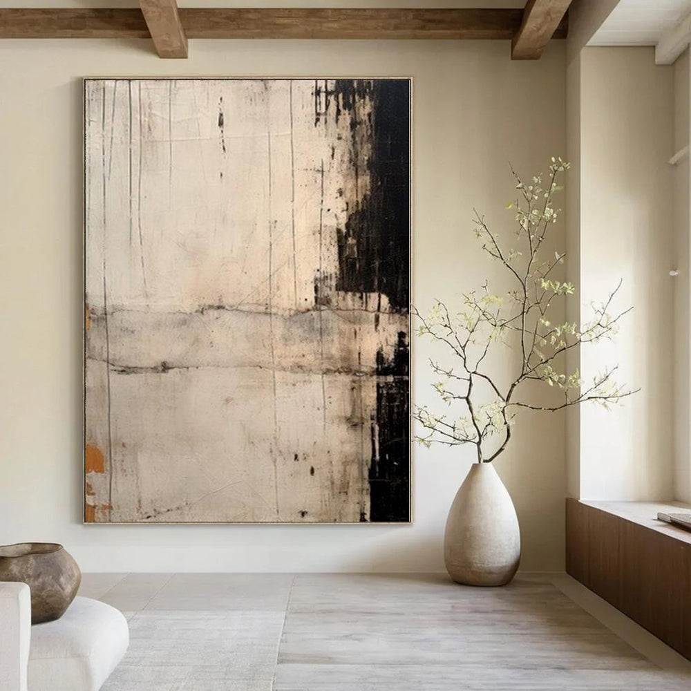 Textured Neutrals with Subtle Marks - Minimalist Abstract Art CT1209