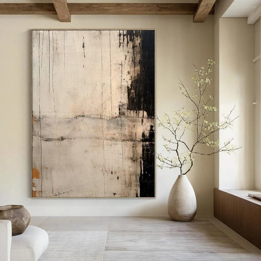 Textured Neutrals with Subtle Marks - Minimalist Abstract Art CT1209