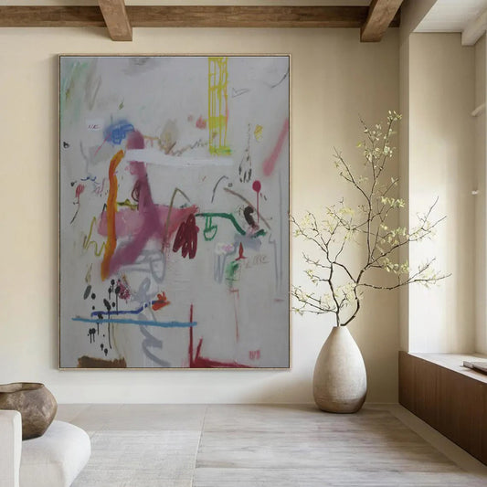 Colorful Line Abstraction - Action Painting - Style Acrylic Painting CT1409