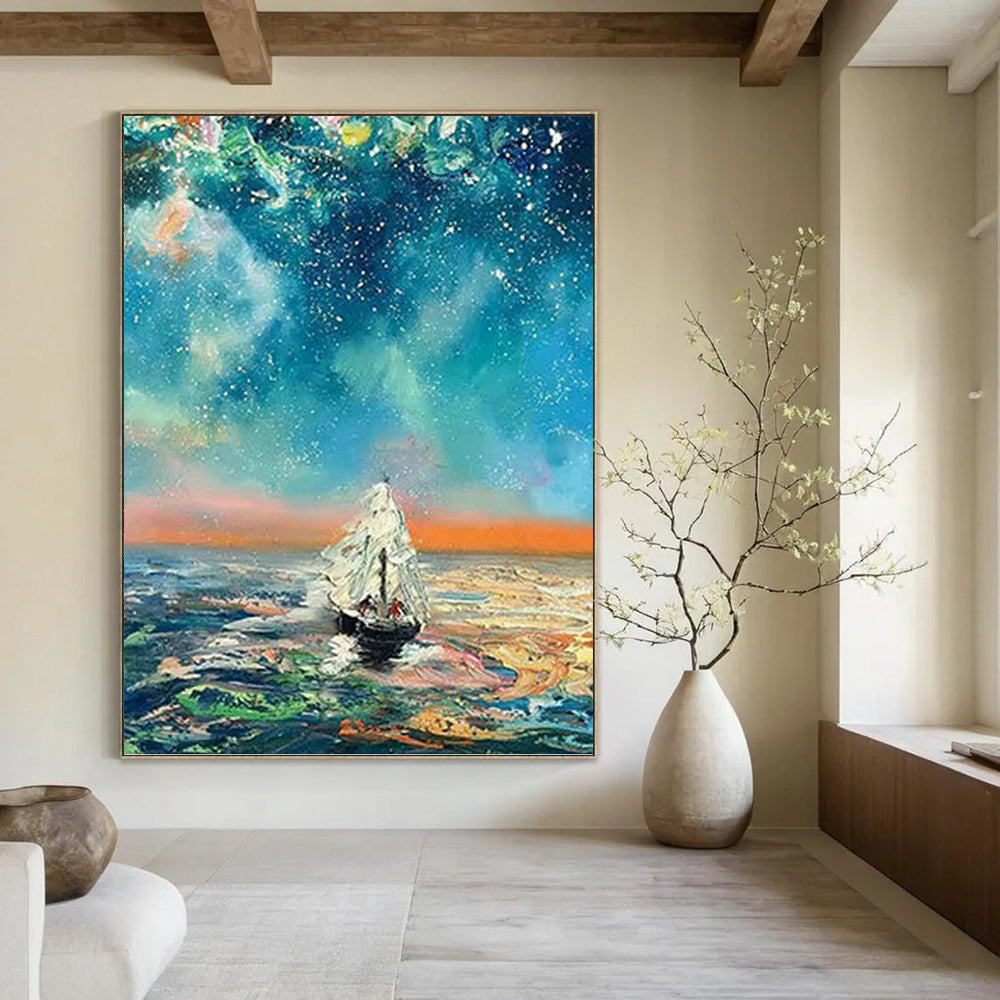 “Sunny Countryside Landscape” - Colorful Impressionistic Landscape Painting DKH1049