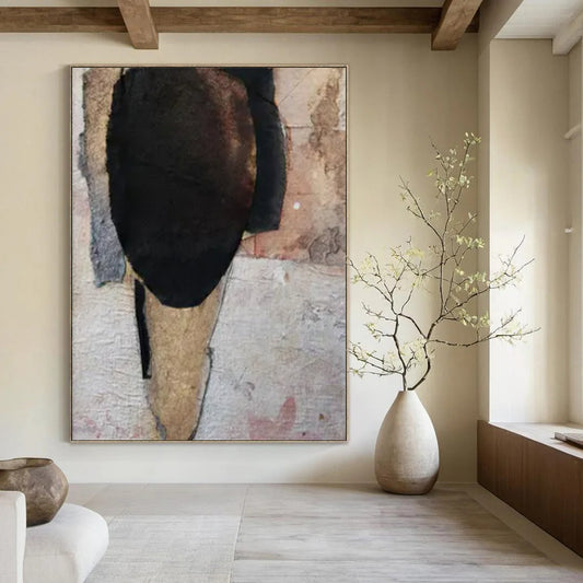 “Collage Portrait 2” - Mixed - media Abstract Portrait Painting On Canvas CT2224