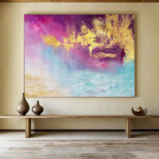 “Dreamy Color Blend - Pinks, Purples, Golds, and Blues” Painting On Canvas DKH015