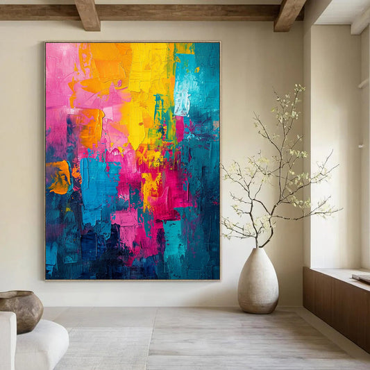 “Vibrant Color - Blocked Carnival” – Abstract Expressionist Painting CT1014