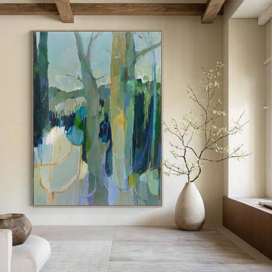 Colorful Forest Path - Abstract Landscape Acrylic On Canvas CT1307