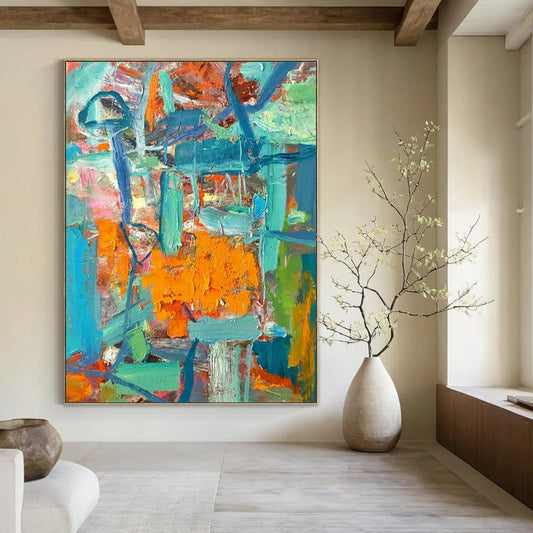 Colorful Abstract Chaos - Expressionist Abstract Painting On Canvas CT2291