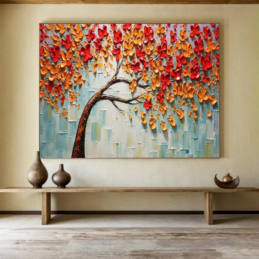 “Autumn Blossom Tree” 3D - textured Botanical Painting On Canvas DLZ168