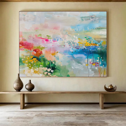 “Colorful Garden Abstract” Abstract Acrylic Painting On Canvas DKH480