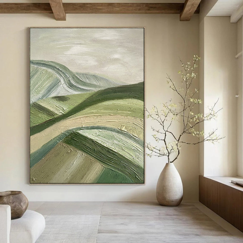 “Rolling Green Hills” - Abstract Landscape Painting CT1988