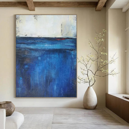 “Blue Calm” - Shades of Blue Abstract Landscape - Inspired Painting On Canvas DKH1567