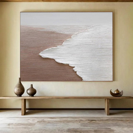 Minimalist Beach Scene - Abstract Landscape Painting On Canvas DLZ178