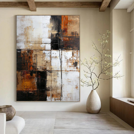 Rustic Abstract in Earthy Tones - Abstract Painting On Canvas DKH1308