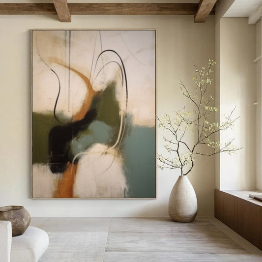 “Colorful, Abstract Flow ‘Energetic Fusion’” - Impasto Abstract Painting On Canvas DTP365