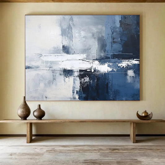 “Cool Tones Abstract Reflection” Abstract Painting On Canvas DLZ103
