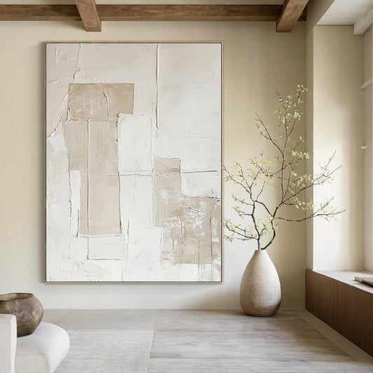 Neutral Geometric Textures - Minimalist Abstract Plaster & Paint CT1293