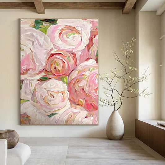 “Soft - Hued Floral Oil Painting” Painting On Canvas DKH0983