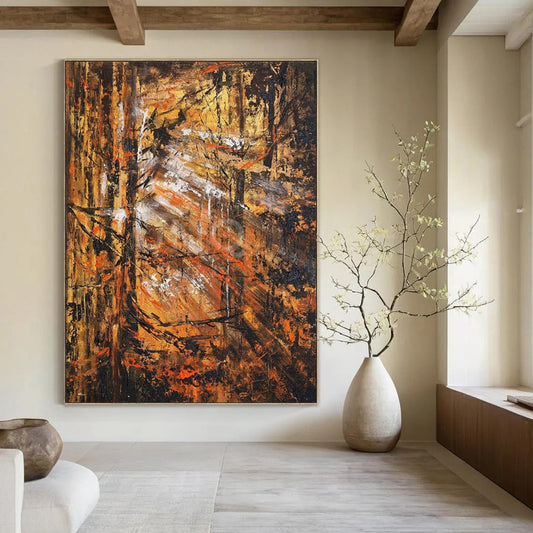 “Autumn Forest Abstract” ,Abstract Landscape Oil Painting CT0921