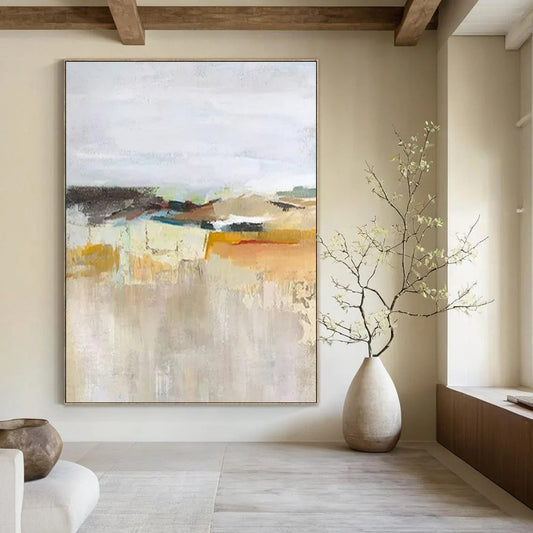 “Soft - Toned Landscape Abstract” ,Abstract Landscape Oil Painting CT0927