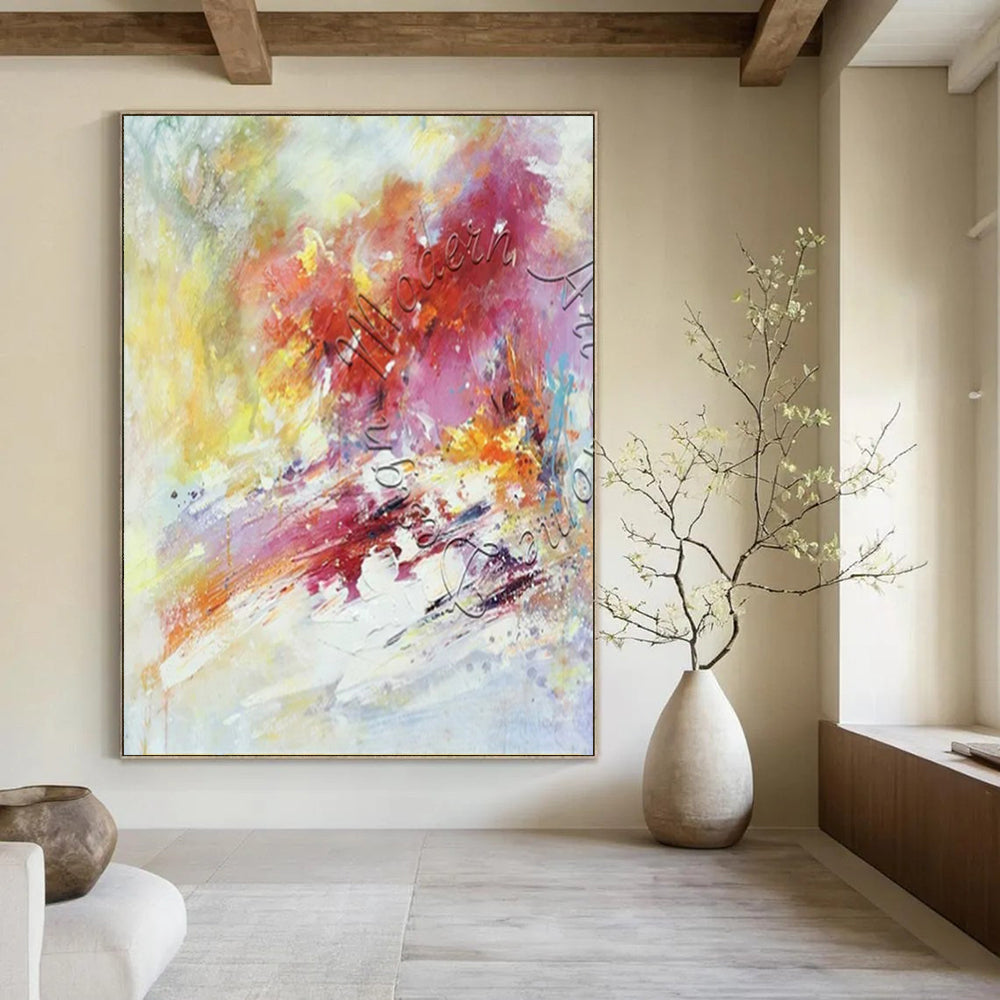“Pastel - Colored Abstract” ,Abstract Expressionist Acrylic Painting CT0929