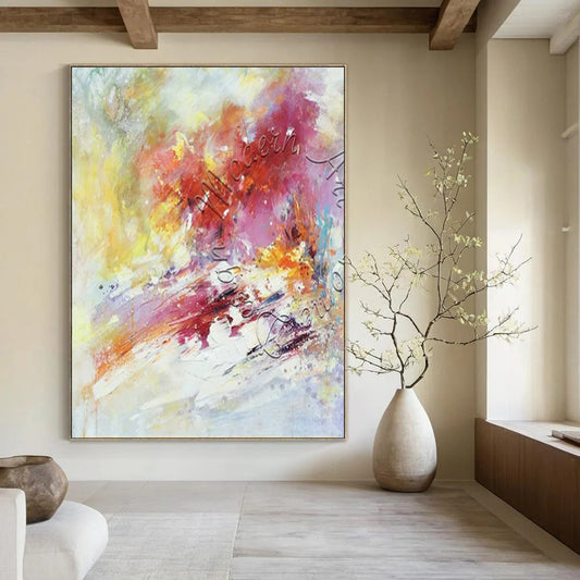 “Pastel - Colored Abstract” ,Abstract Expressionist Acrylic Painting CT0929