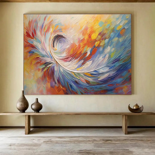 “Color Swirl - Vibrant Multicolor Abstract Painting On Canvas” DKH870