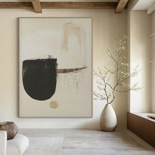 “Neutral - Toned Abstract” ,Abstract Minimalist Acrylic Art CT0935