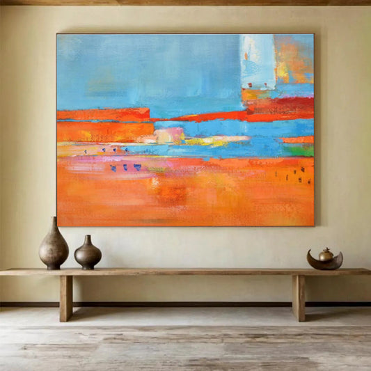 “Colorful Abstract Landscape” Abstract Fauvist - Inspired Painting On Canvas DKH408