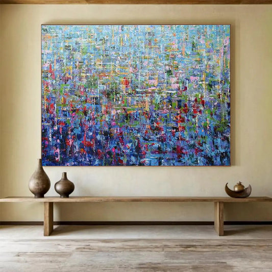 Colorful Mosaic - Like Abstract Painting On Canvas DKH657