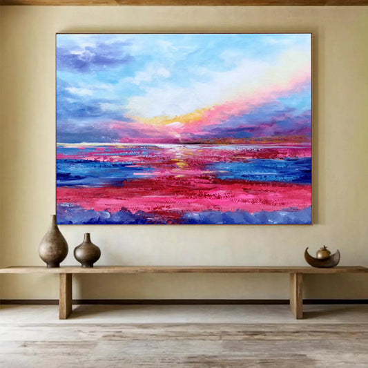 Colorful Sunset Seascape Painting On Canvas DKH287
