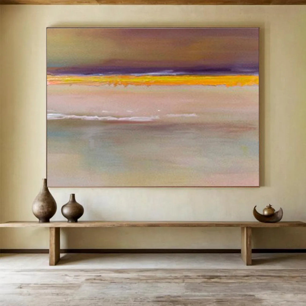“Minimalist Color Bands” Abstract Acrylic Painting On Canvas DKH373