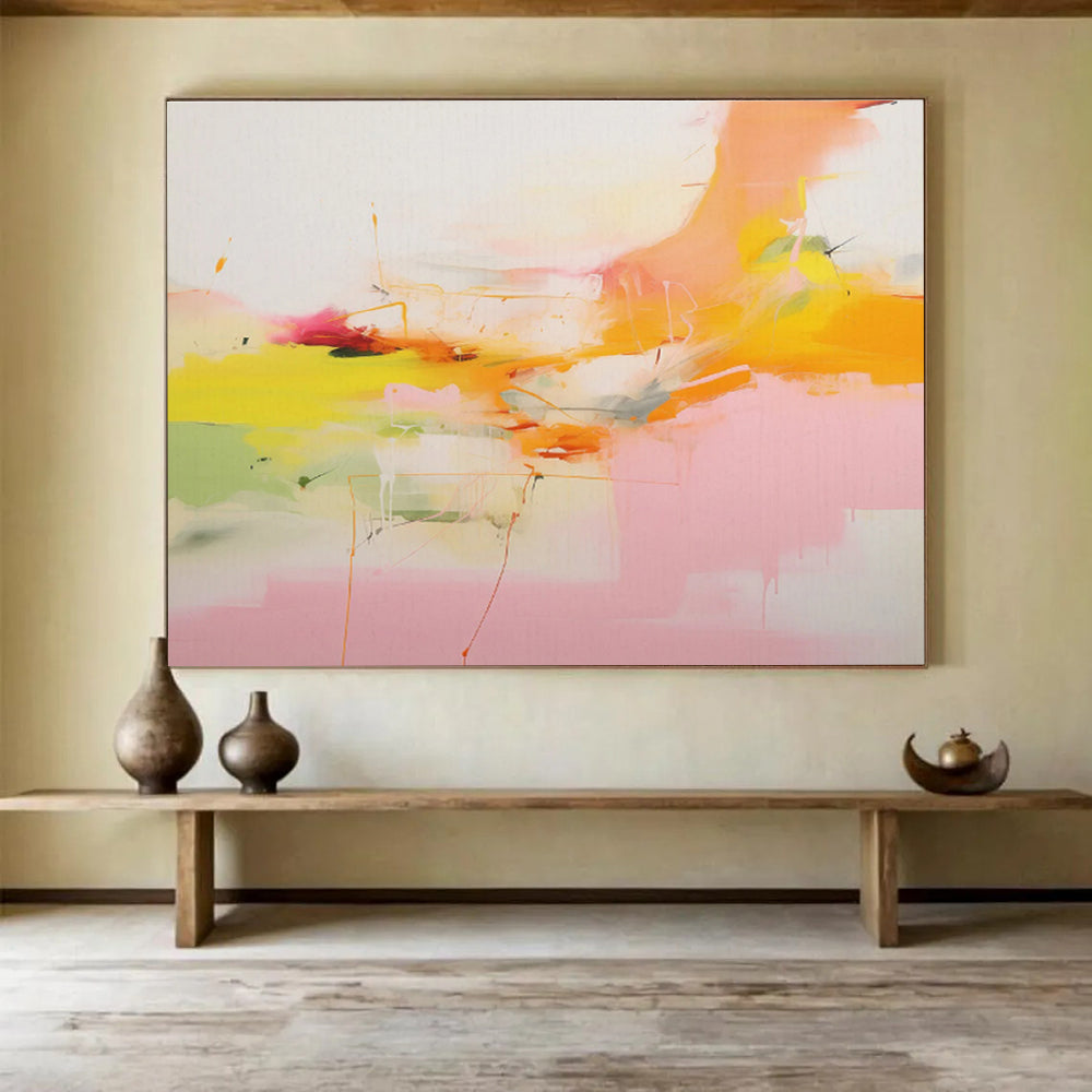 “Bright Color Chaos” Abstract Acrylic Painting On Canvas DKH490