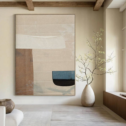 “Cardboard Collage with Neutral Tones” - Mixed - Media Assemblage On Cardboard DTP182