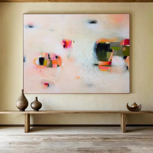 Minimalist Abstract Forms - Muted Colors and Delicate Details Painting On Canvas DKH034