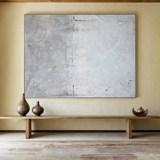 “Minimalist Gray Texture” - Subtle Abstract Painting On Canvas DKH848