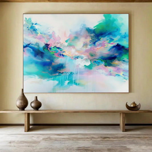 “Dreamy Color Clouds” Abstract Acrylic Painting On Canvas DKH486