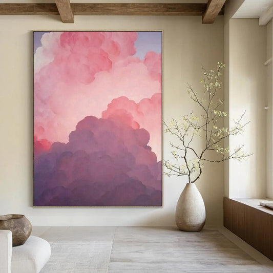 “Pink - Purple Cloud Layers” - Abstract Cloud Landscape Painting CT1981