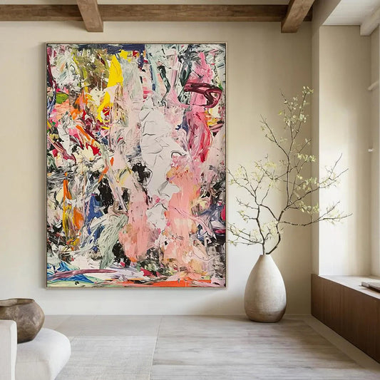 “Chaotic Color Fusion” - Abstract Expressionist Painting On Canvas DTP097